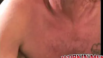 Mature amateur jerks off while enjoying anal play