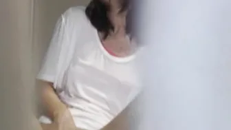 Babe starts teasing her Japanese pussy in public and moans
