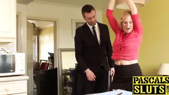 Blonde granny Molly Maracas gets drilled while handcuffed