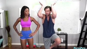 Ebony Babe Nadia Jay Bangs The White Yoga Janitor