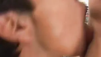 Young Latino wears protection glasses while riding cock