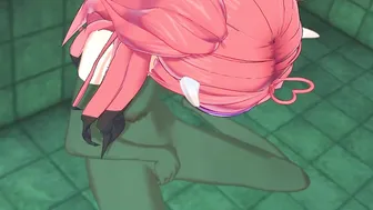 Vtuber Ironmouse Fingered herself into the Bathtub. 3D Cartoon.