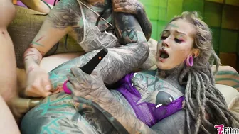 2 Heavy Tattoo Girls Get Ass Fucked By A Big Dick