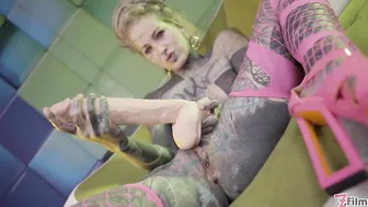 Heavily Tattooed Teen Anal Stretching