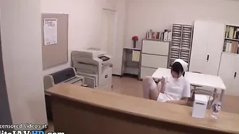 Japanese horny nurse in stockings cant wait to masturbate