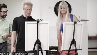 Art Class Ends Up With A Wild Threesome For Lucky Girls London River  Kayley Gunner