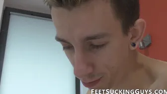 Toe licking fetish twink Danny masturbating throbbing cock