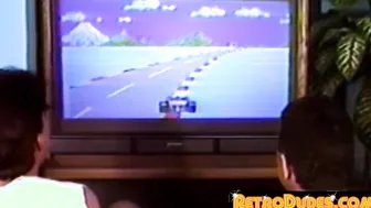 Classics porn video – Attractive homos getting a charge out of spitroast without any protection meeting