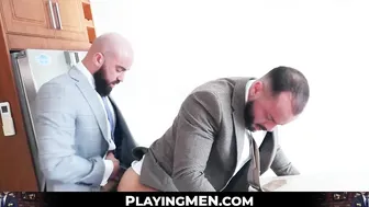 Businessmen Sir Peter and Bruno Max fucked and blew dick