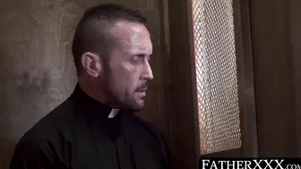 Religious porn video – Youthful Catholic screwed crude in the wake of blowing in admission corner