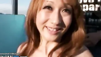 Japanese busty hot girl enjoys outdoor sex