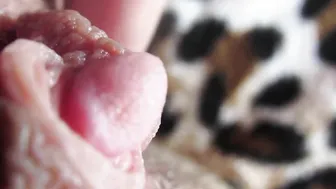 cougar with unshaved vagina pose her slimy clitoris ultra-closeup