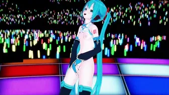Hatsune Miku masturbating before getting point of view plowed onstage