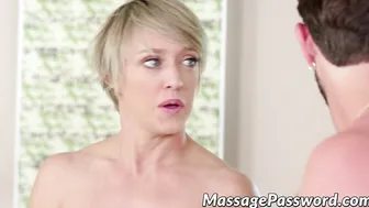 Naughty MILF seduces stepson into erotic Nuru and hot sex