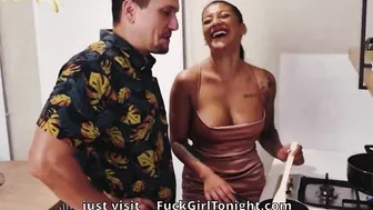 My coworker gives me his cum in my mouth and fucks me in the kitchen 26