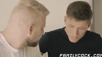 Taboo fuck session between hunky blond stepdad and his son