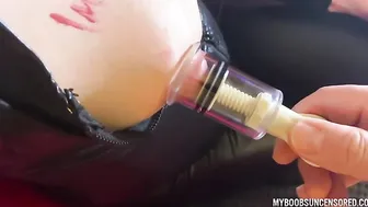 Nipples Suck By Hard Pumping And Spitting