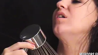 Busty Brunette With Big Black Dildo