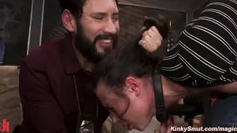 Bound evidence clerk anal fucked by big cock dirty cop