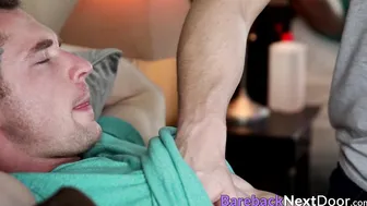 Attractive stud offers his muscular ass to his smooth lover