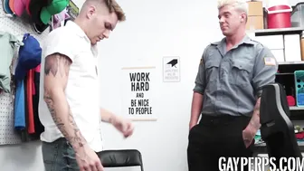 Shoplifting jock punished with dildo play and barebacking