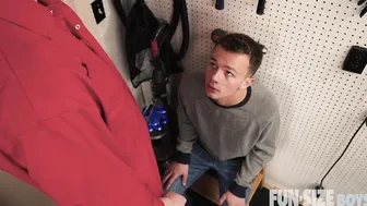 FunSizeBoys Janitor Big Ryan dominates Logan Cross in closet