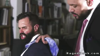 Big cock boss anal fucks realtors in suits