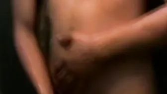 Handsome deviant masturbating passionately in bath