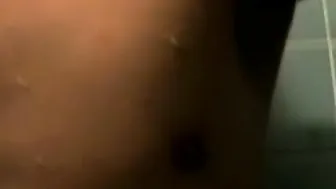 Handsome deviant masturbating passionately in bath