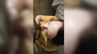 Slutty teens wifey fucks daddy while husband is inside the