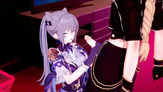 Keqing getting a facial before gets screwed by Aether - Genshin Impact
