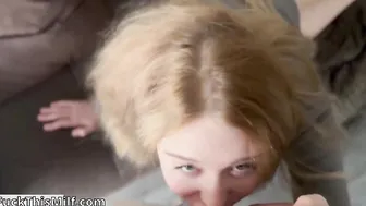 I watched Netflix with a hot blonde  cum in mouth