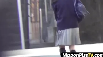 Public Peeing #2 - Busty Angel Enjoys Outdoor Relief