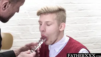 Cleric utilizes sex toys on dainty Catholic and pounds him crude