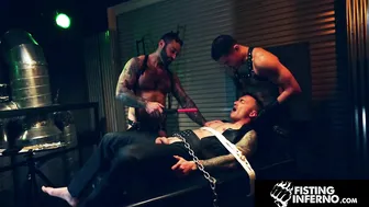 FistingInferno - Sub Bitch Derek Cage Deliciously Dommed By Hunks  Creampied