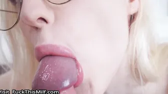 Cute Petite Blonde in Glasses got Shaking Orgasm 9