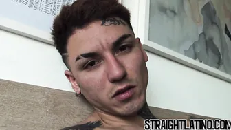 Bareback fucking with straight Latino by tattooed jock
