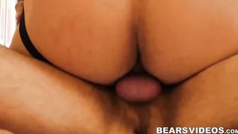 Kinky bear Steve Sommers fucks tight ass hairy hunk bareback