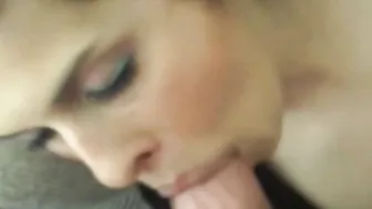 Amateur MILF brunette babe gives her man a sexy BJ before