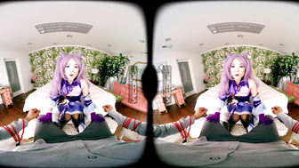 VR Conk Genshin Impact Keqing A sexy Teen Cosplay Parody with Lulu Chu In VR Porn