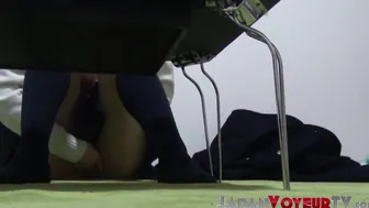 Cute Japanese sensually rubs herself while secretly filmed