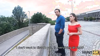 HUNT4K. Prague sluts inside crazy sexy red dress takes it off