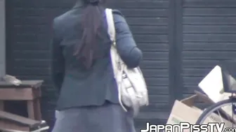 Japanese cuties get filmed by secret camera while pissing