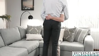 Stretching asshole with an ENORMOUS cock