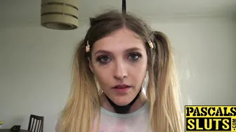 Tiny teen pussy stretched and dominated by dom dick