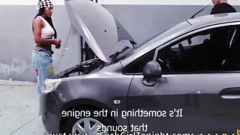 The mechanic Mariana Martix fixes Duncan Saints car and charges him with sex 69