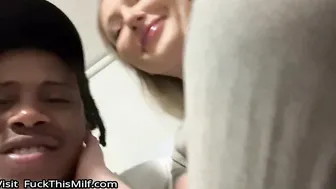 Busty Canadian aria six sits on lil d teaser 9