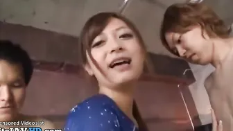 Japanese lovely teen gets cumshots on her yoga pants More at Elitejavhd.com