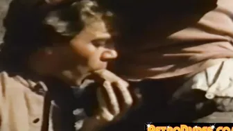 Stud with mustache sucks his man and penetrates him crude
