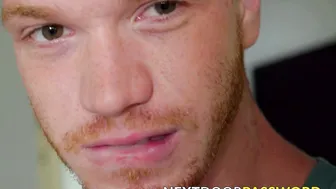 Ginger stud and Latin homo bareback youngster with glasses